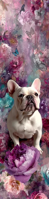 Free printable dog bookmark featuring bulldog feminine bookmark